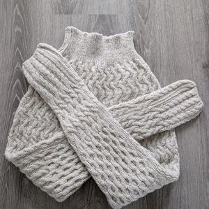 Aran Sweater Market Cozy Cable-Knit Cream Women’s Leggings